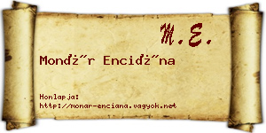 Monár Enciána névjegykártya
